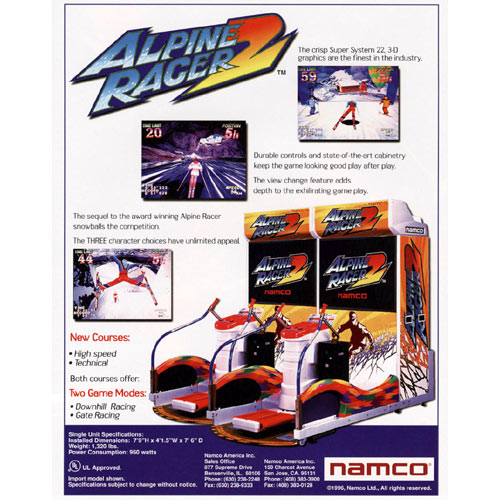 Alpine Racer 2 DX Arcade Video Game Coinop Sales Coinopexpress