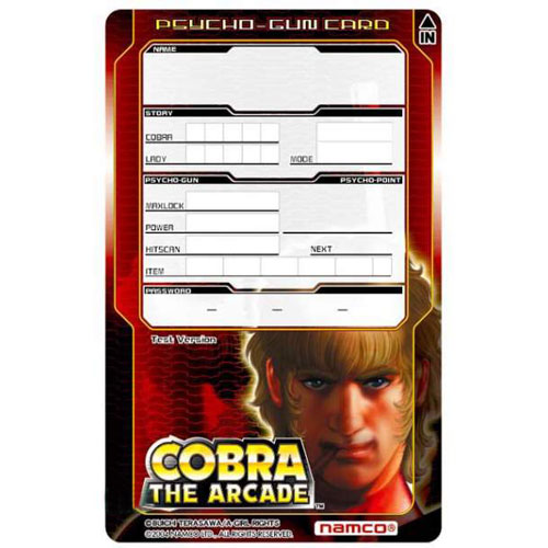 COBRA THE ARCADE 未使用カード 2種 Cobra: The Arcade Namco - Arcade Video Game Coinop Sales