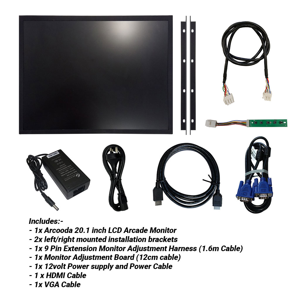 モニター デザート×4 20.1 inch Retro Arcade LCD Monitor (4:3 Ratio, 15khz, 25khz